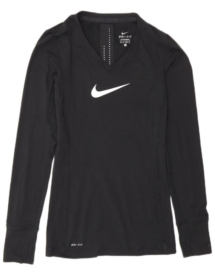 Top Nike Dri Fit Graphic da uomo a maniche lunghe XS poliestere nero