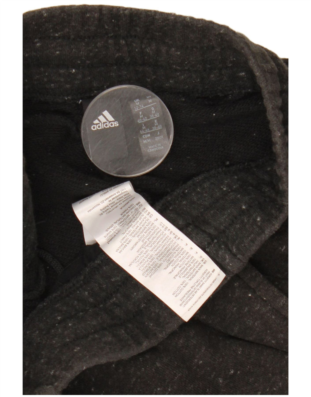 Pantaloni da tuta corti da donna ADIDAS UK 12/14 Cotone screziato grigio medio