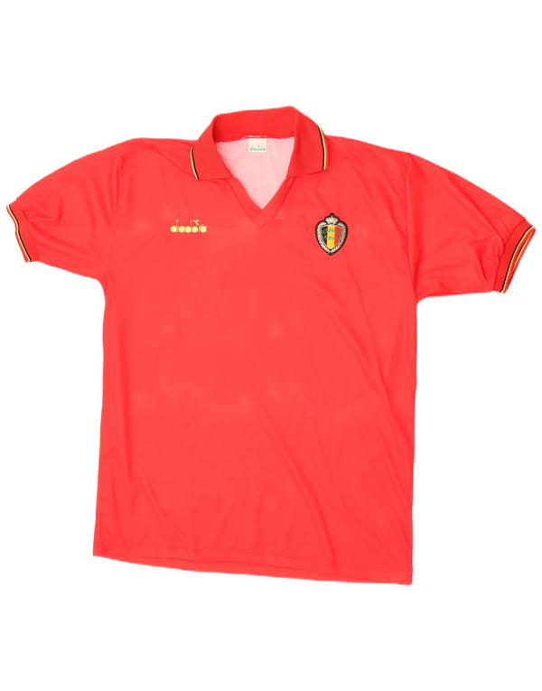 Maglia Diadora Uomo Belgio 1992-1994 Home Manica Corta XL Rossa Sport