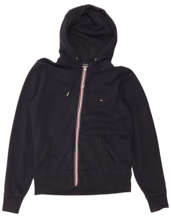 Maglione con cappuccio e zip da uomo Tommy Hilfiger in cotone blu navy medio