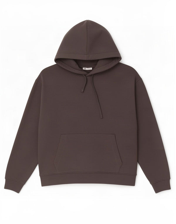 Zara Mens Hoodie Jumper Large Grey Cotton