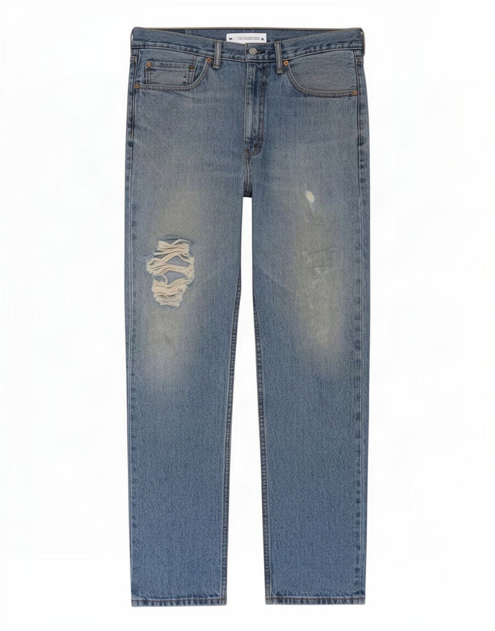Levi's Uomo 505 Jeans dritti effetto consumato W36 L30 Blu