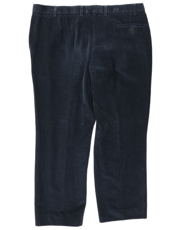 Pantaloni dritti in velluto a coste da uomo Marks & Spencer W40 L29 cotone blu navy