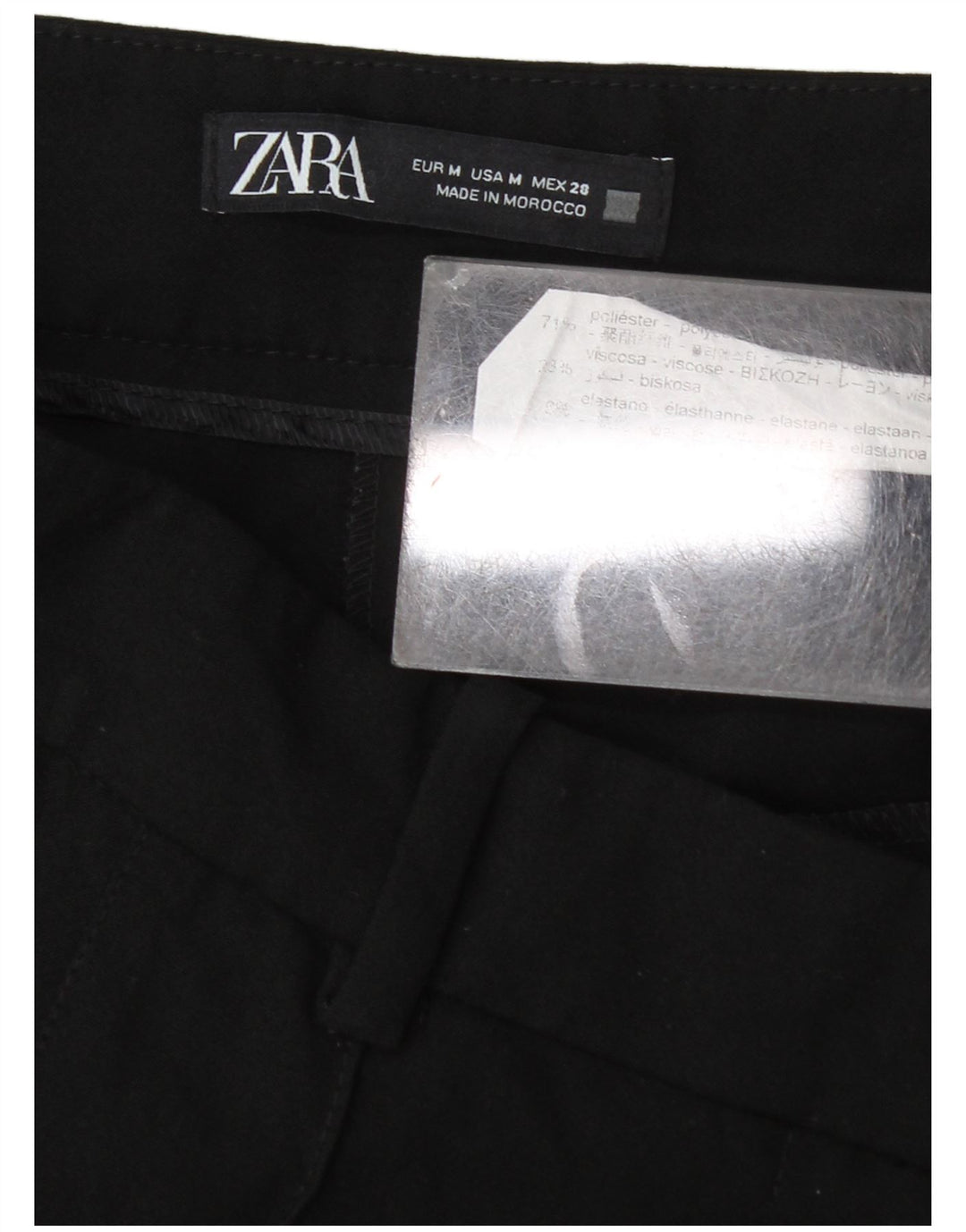Pantaloni chino con pegging affusolati da donna Zara medi W28 L27 poliestere nero