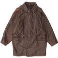 MARCOS Cappotto in Pelle da Uomo IT 50 Large in Pelle Marrone