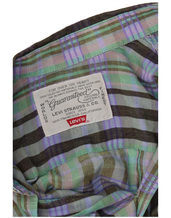 Camicia a maniche corte da uomo Levi's grande scozzese verde