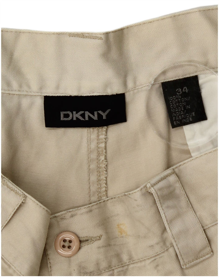 Pantaloncini cargo da uomo Dkny W34 grandi in cotone beige