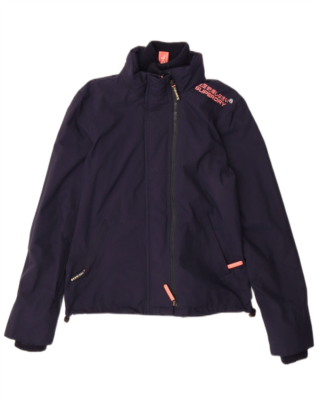 Giacca a vento da donna Superdry Windcheater UK 10 Small in nylon blu navy