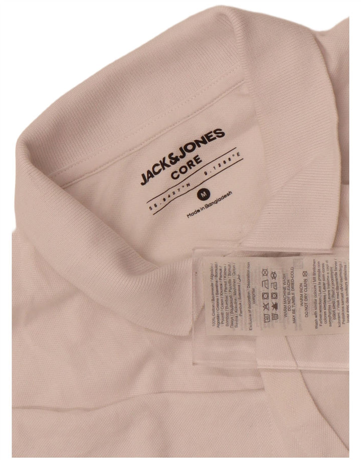 Polo grafica da uomo Jack & Jones in cotone color block bianco medio