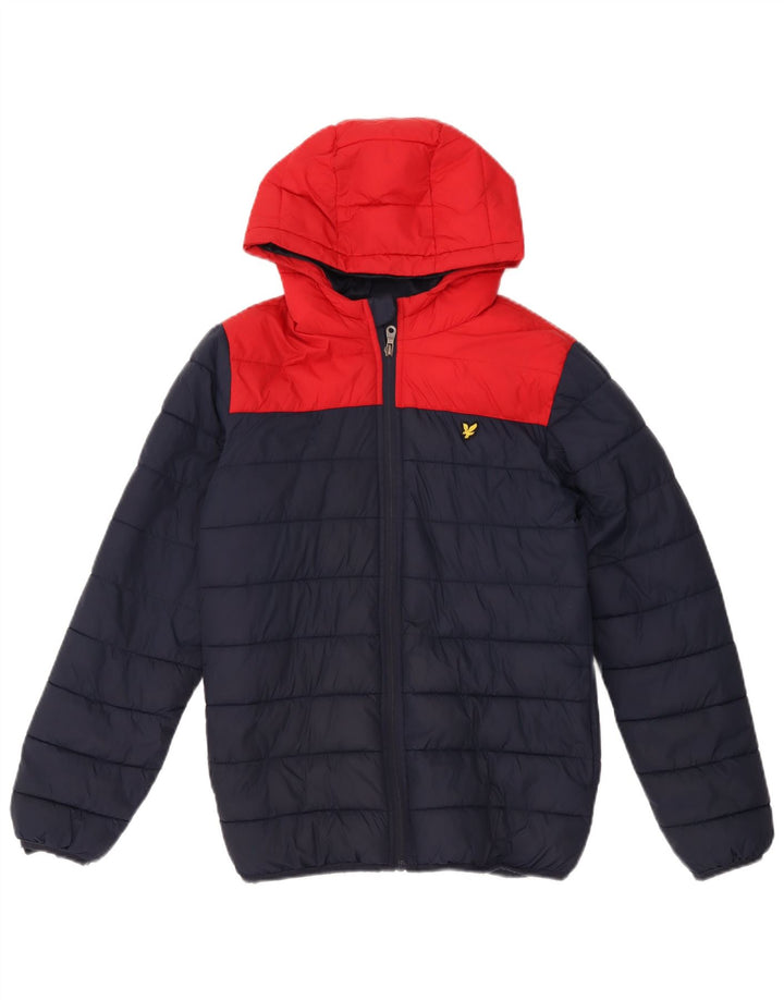 Giacca imbottita con cappuccio Lyle & Scott per ragazzi 12-13 anni Blu navy Colourblock