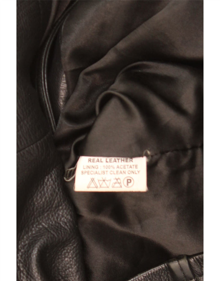 Giacca in pelle vintage da uomo UK 40 grande in pelle nera