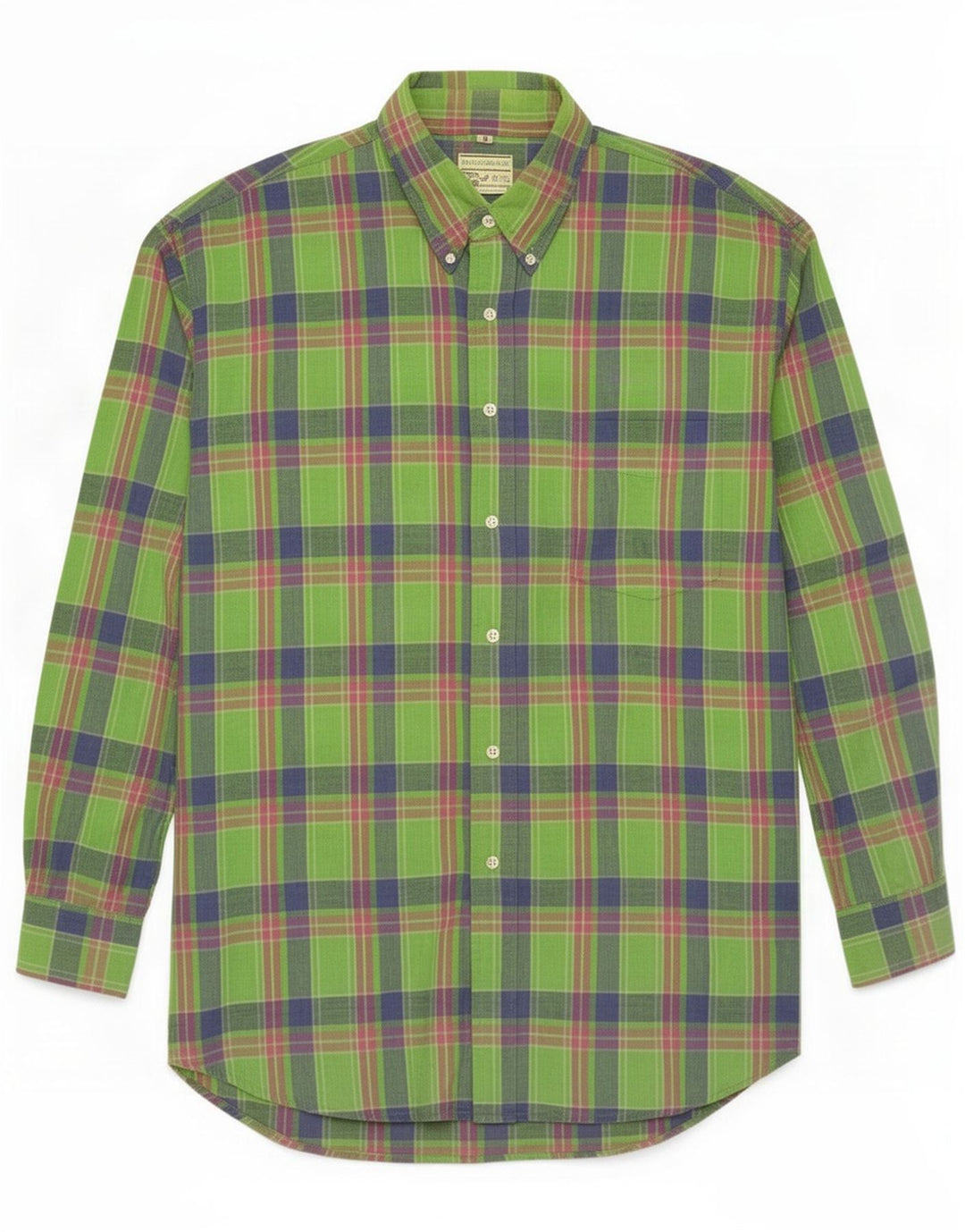 Camicia Vans da uomo in flanella di cotone a quadri verdi grandi