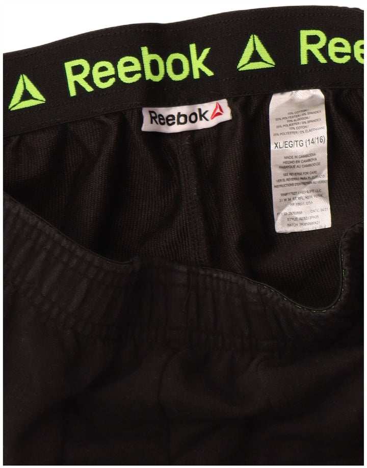 Pantaloni da tuta con grafica Reebok da ragazzo 14-15 anni XL poliestere nero