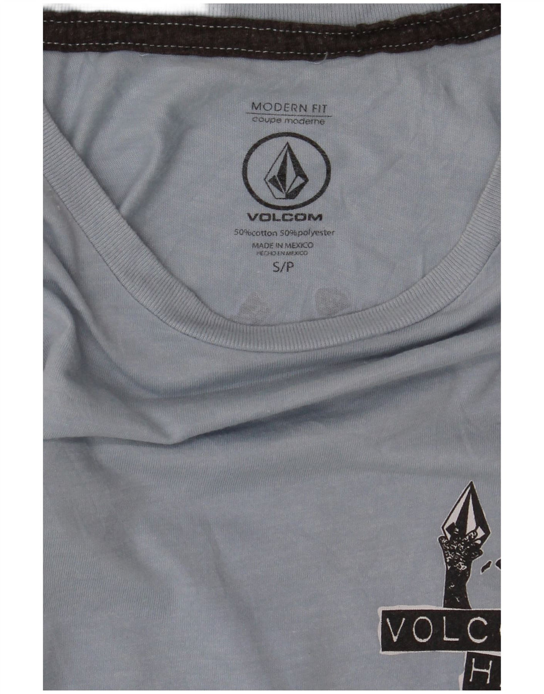 T-shirt grafica da uomo Volcom Modern Fit, piccola, in cotone blu
