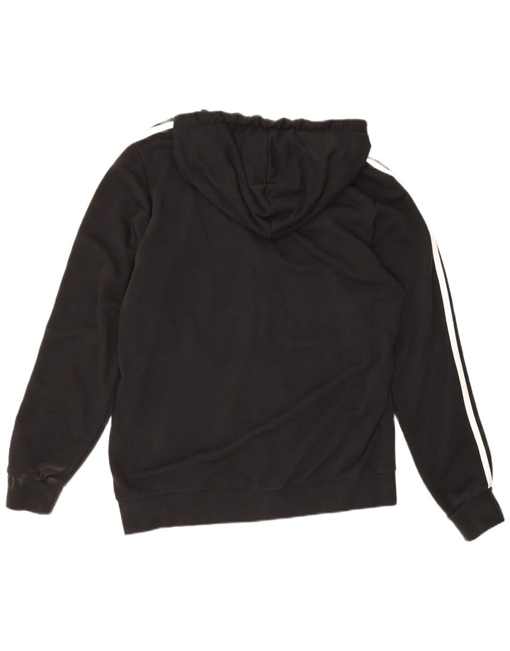 Maglione con cappuccio e zip Adidas da uomo grande in cotone nero