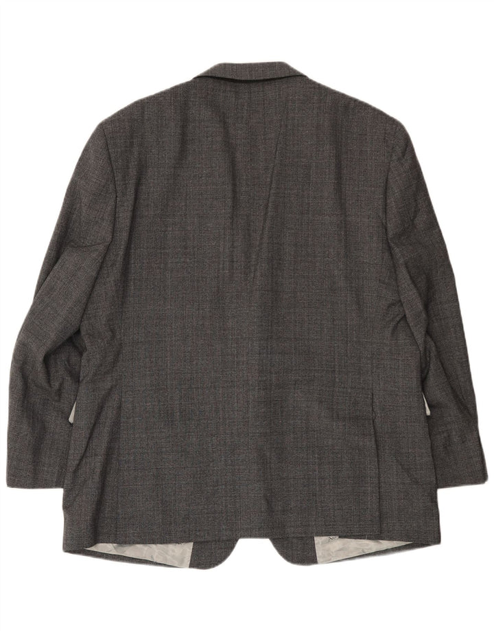 Giacca blazer da uomo a 2 bottoni Aquascutum UK 46 3XL Lana grigia