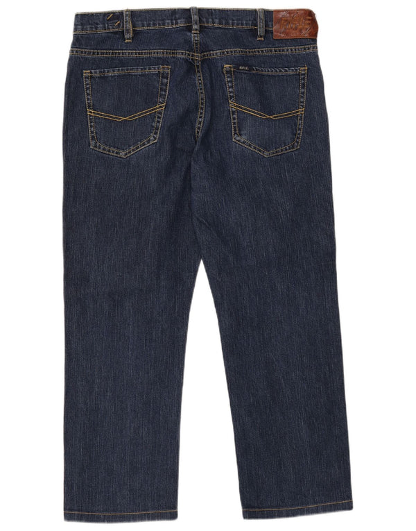 Jeans cropped da uomo Rifle W36 L25 in cotone blu navy