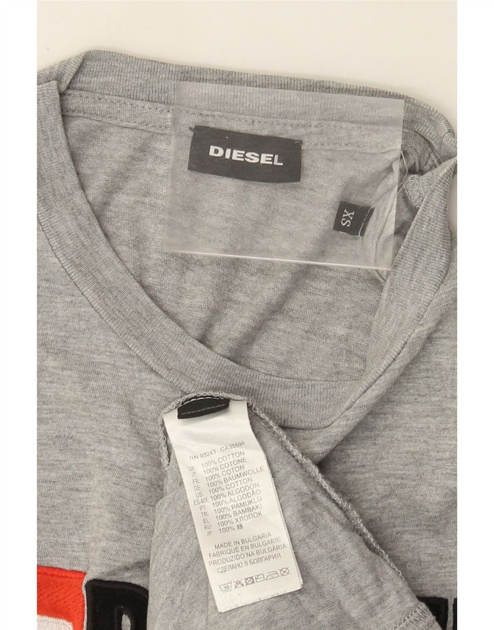 T-shirt grafica da uomo Diesel Top XS in cotone chiazzato grigio