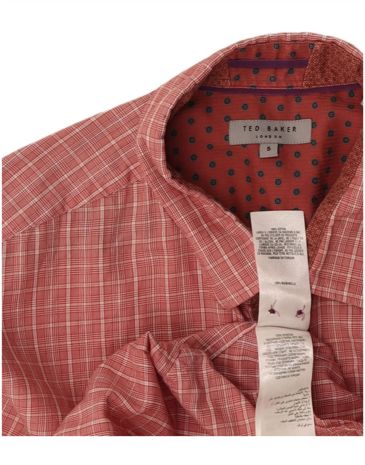 Camicia da uomo TED BAKER taglia 5 XL cotone a quadri rosa