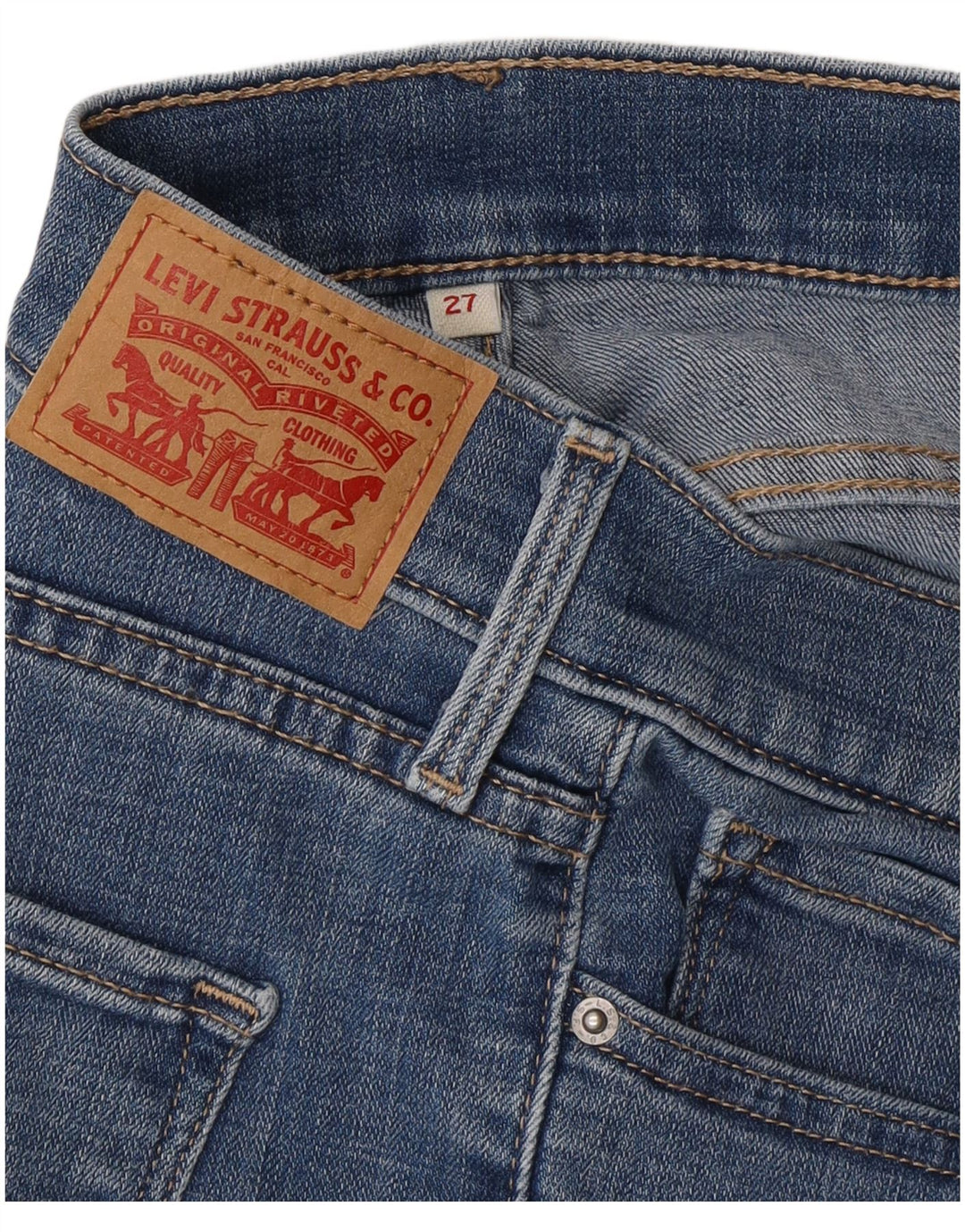 LEVI'S Womens Denim Shorts W27 Small Blue Cotton