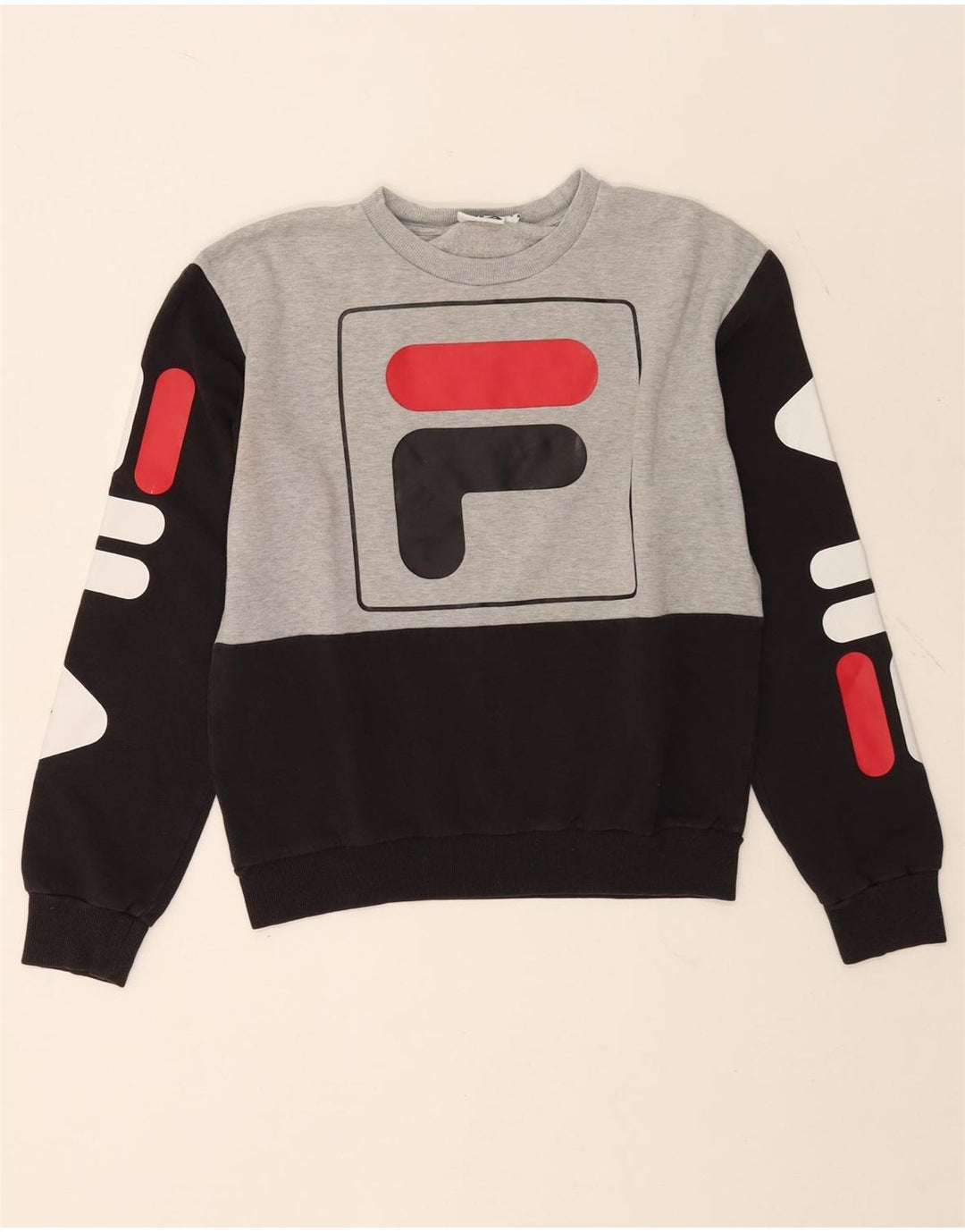 Felpa grafica da donna Fila Jumper UK 10 Small Grey Colourblock