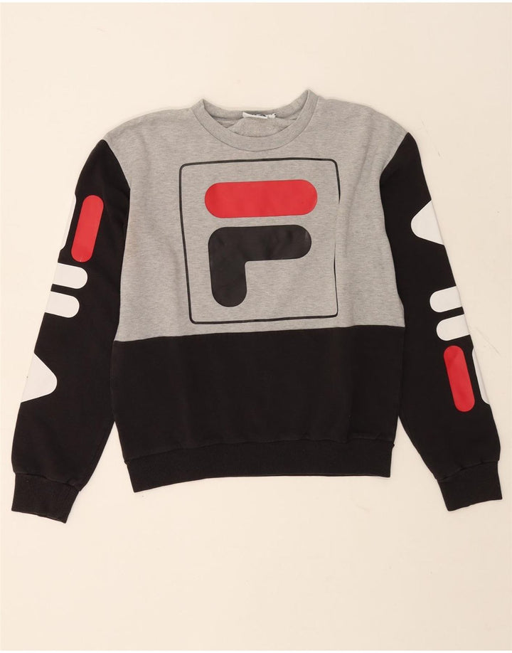 Felpa grafica da donna Fila Jumper UK 10 Small Grey Colourblock