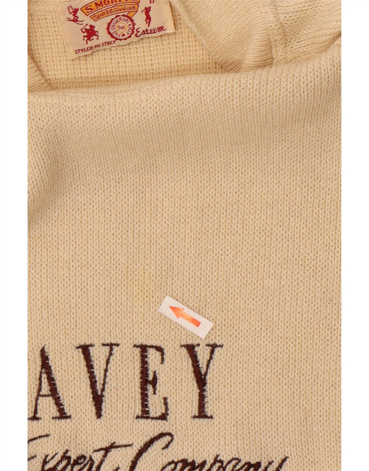 Maglione da uomo con collo alto e grafica S.Moritz, grande, beige