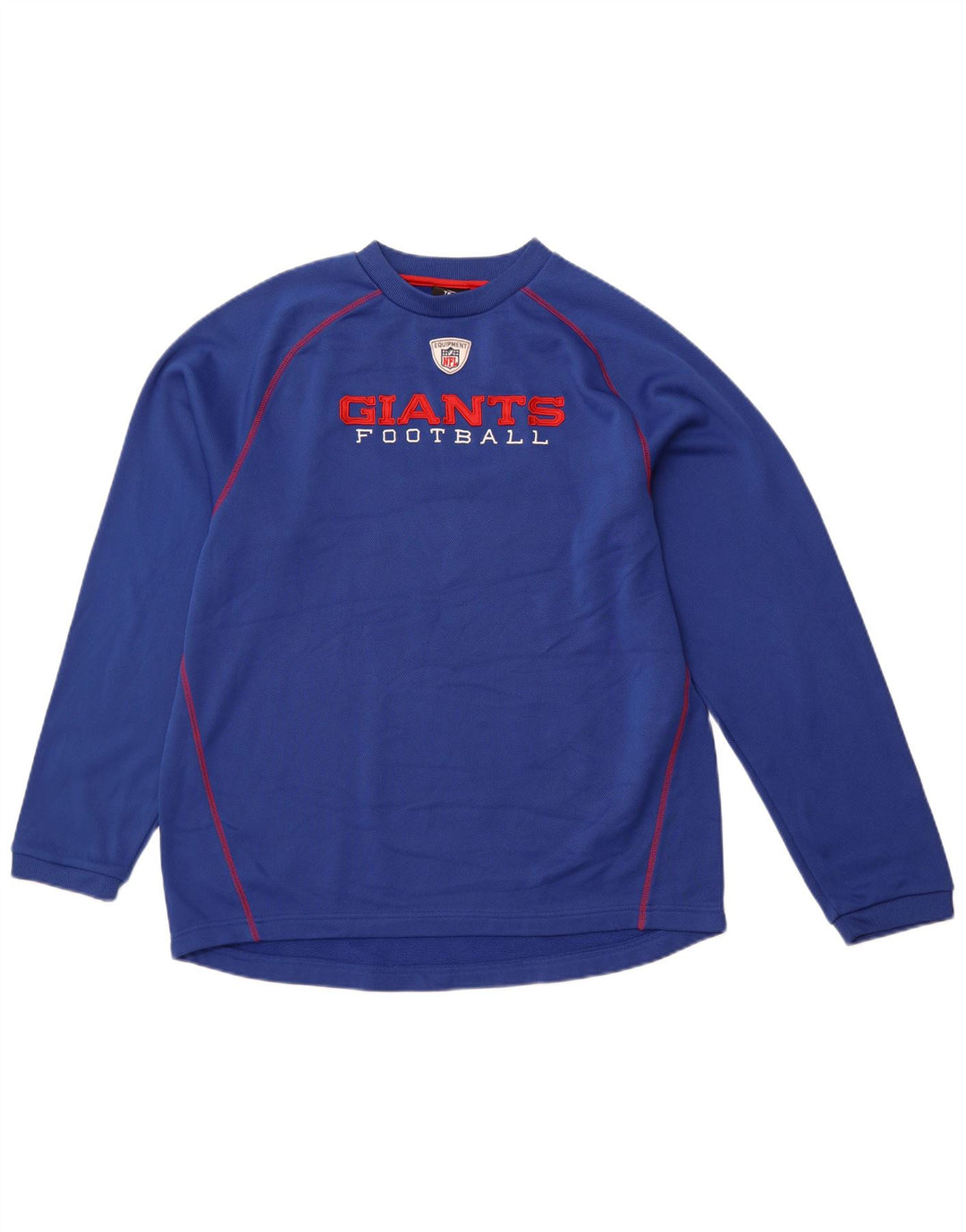 REEBOK Maglia grafica da uomo Giants a maniche lunghe in poliestere blu grande