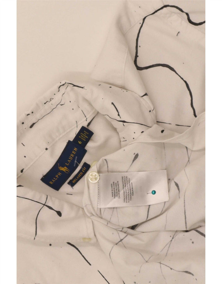 Camicia Ralph Lauren da donna con vestibilità comoda e motivo astratto US 6 bianco medio