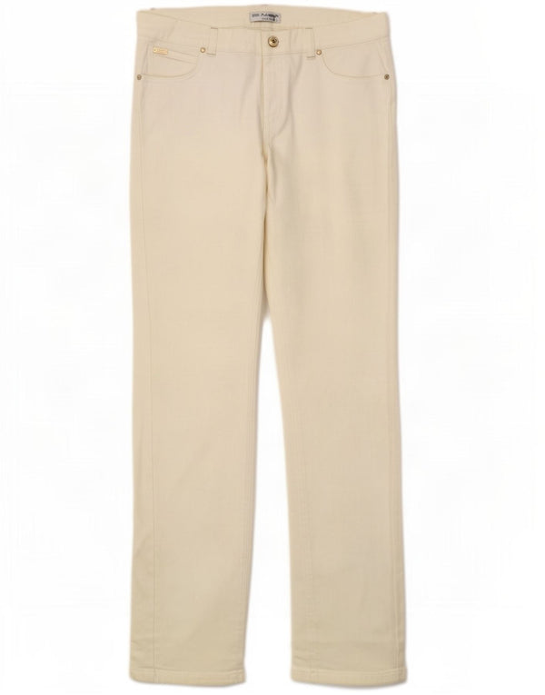 Marks & Spencer Womens Autograph Straight Jeans UK 12 Medium W30 L32 White