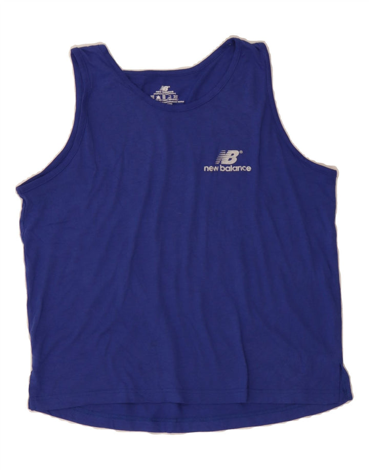 NEW BALANCE Womens Vest Top UK 14 Medium Blue Polyester Vintage New Balance and Second-Hand New Balance from Messina Hembry 