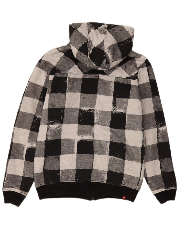 Maglione con cappuccio e zip da uomo Quiksilver in cotone a quadretti nero medio