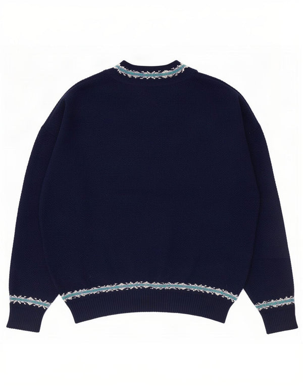 Maglione maglione con scollo a V da donna Bentley UK 16 Large Blu Navy Fair Isle