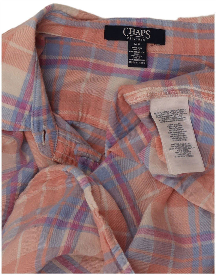 Camicia in flanella da donna Chaps UK 16 cotone a quadri rosa grande
