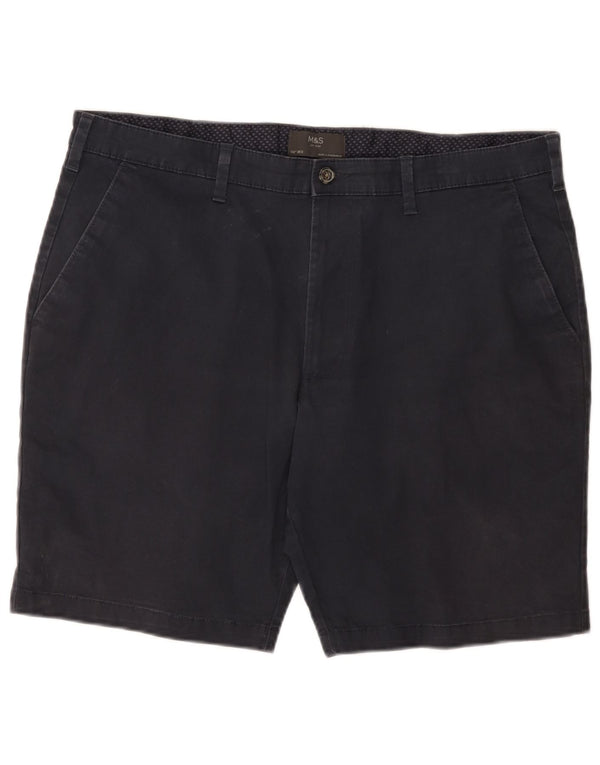 Pantaloncini chino da uomo Marks & Spencer W38 XL cotone blu navy