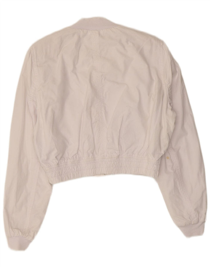 Giubbotto bomber oversize da donna Zara UK 10 piccolo cotone bianco