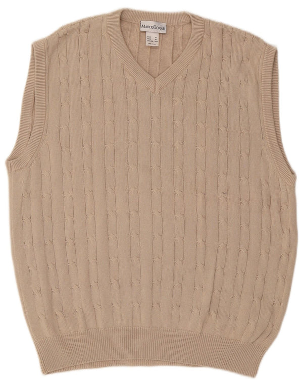 Canotta vintage da uomo in cotone beige UK 42 grande