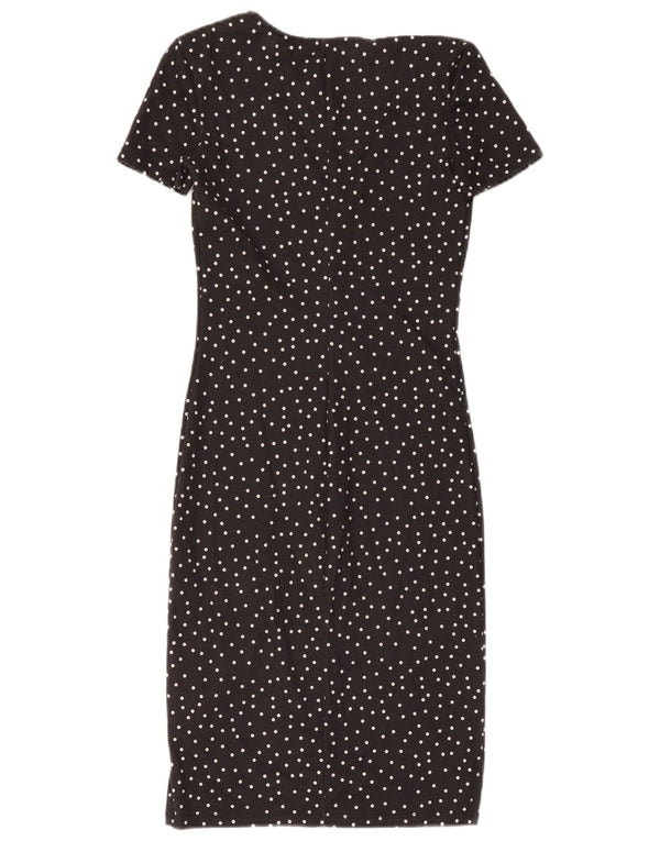 Abito tubino Zara da donna UK 8 piccolo poliestere nero a pois