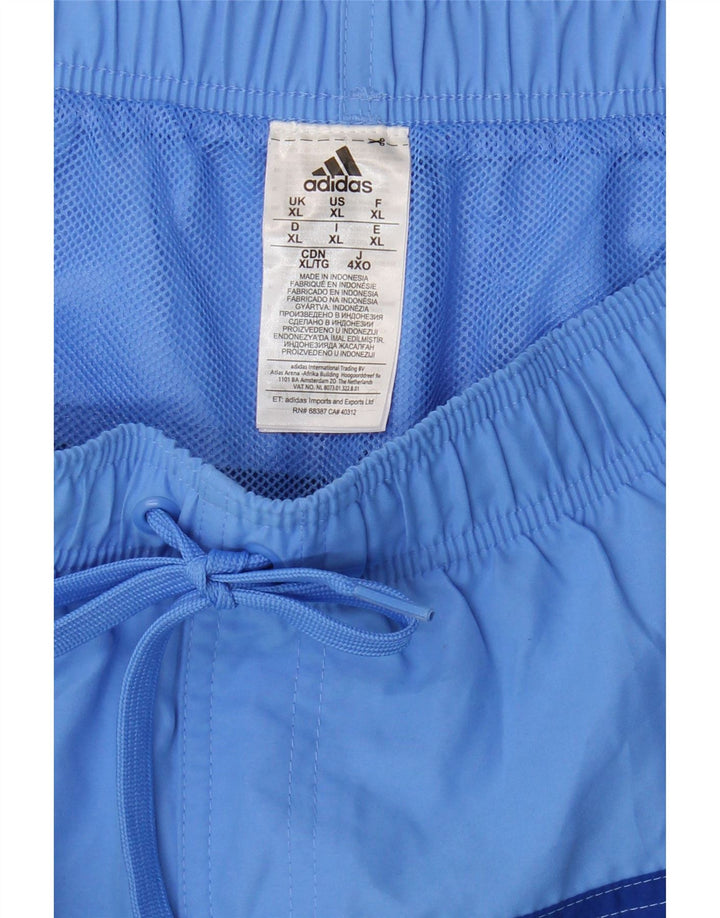 Pantaloncini da bagno da uomo Adidas XL blu in poliestere color block
