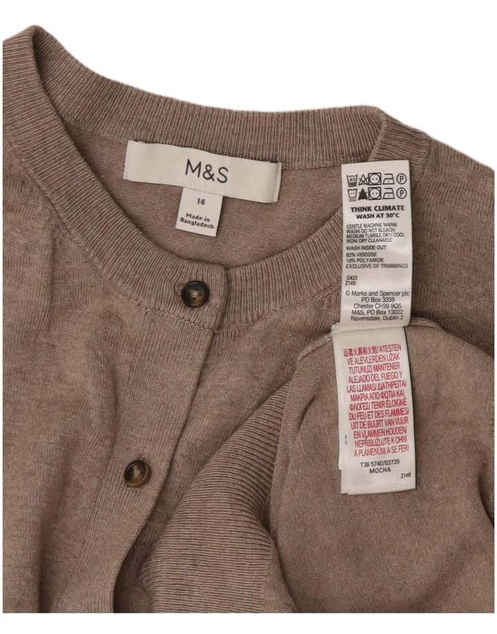 Maglione cardigan da donna Marks & Spencer UK 14 Viscosa grigio medio