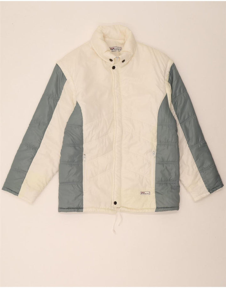 VINTAGE Mens Padded Jacket IT 52 XL White Colourblock Vintage Vintage and Second-Hand Vintage from Messina Hembry 