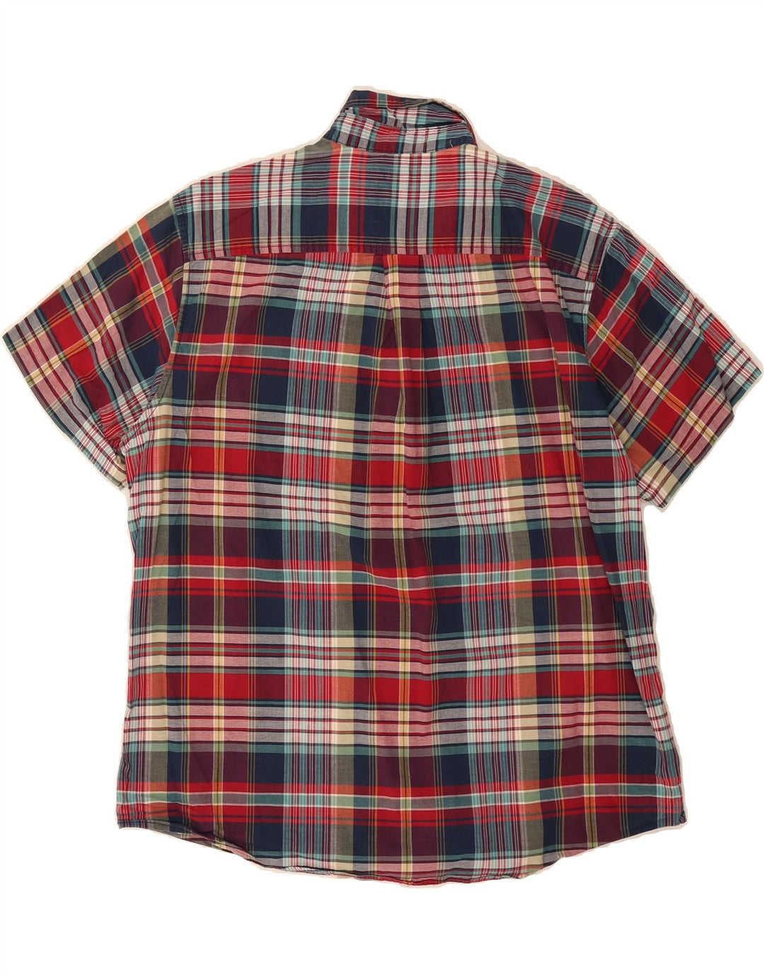 EDDIE BAUER Mens Classic Fit Short Sleeve Shirt Large Red Check Cotton Vintage Eddie Bauer and Second-Hand Eddie Bauer from Messina Hembry 