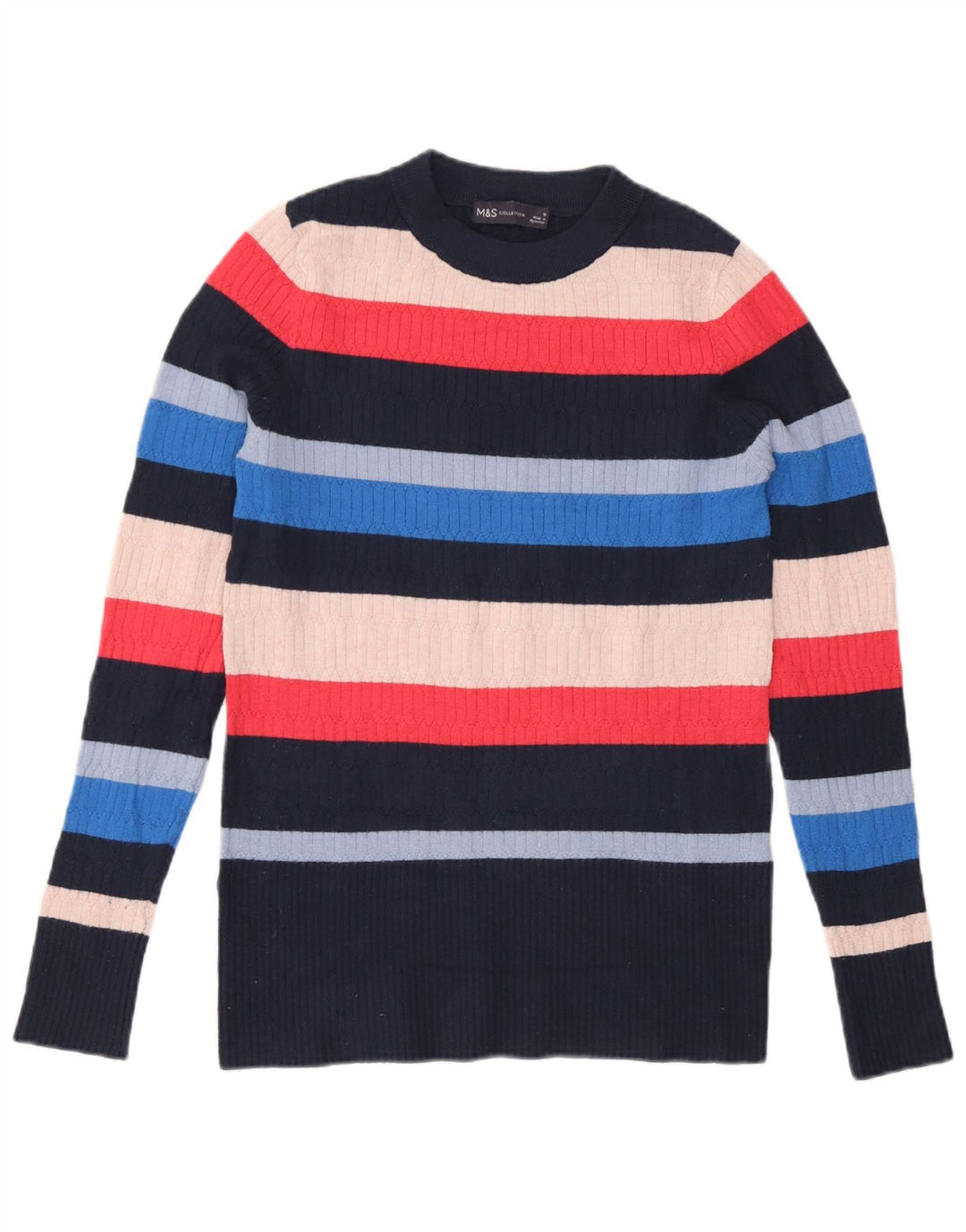 Maglione maglione girocollo da donna Marks & Spencer UK 10 piccolo multicolore