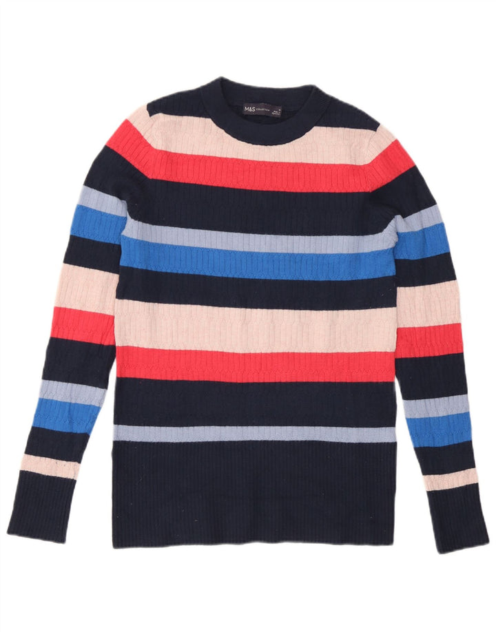 Maglione maglione girocollo da donna Marks & Spencer UK 10 piccolo multicolore