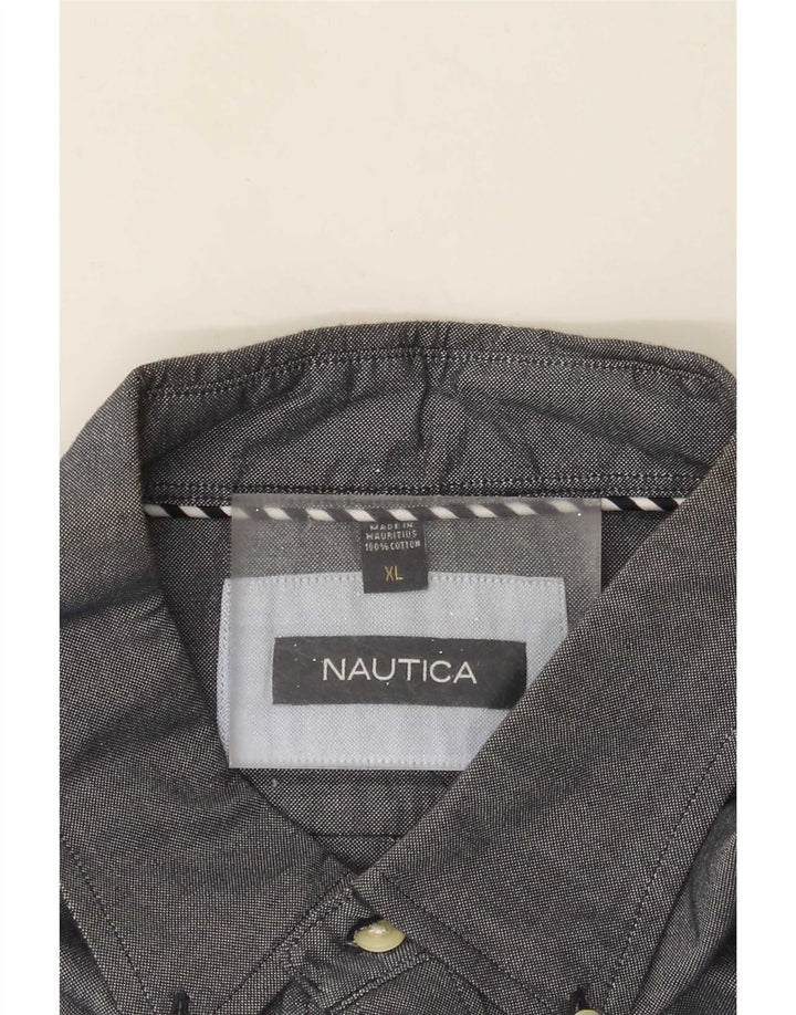 Camicia da uomo Nautica XL in cotone grigio