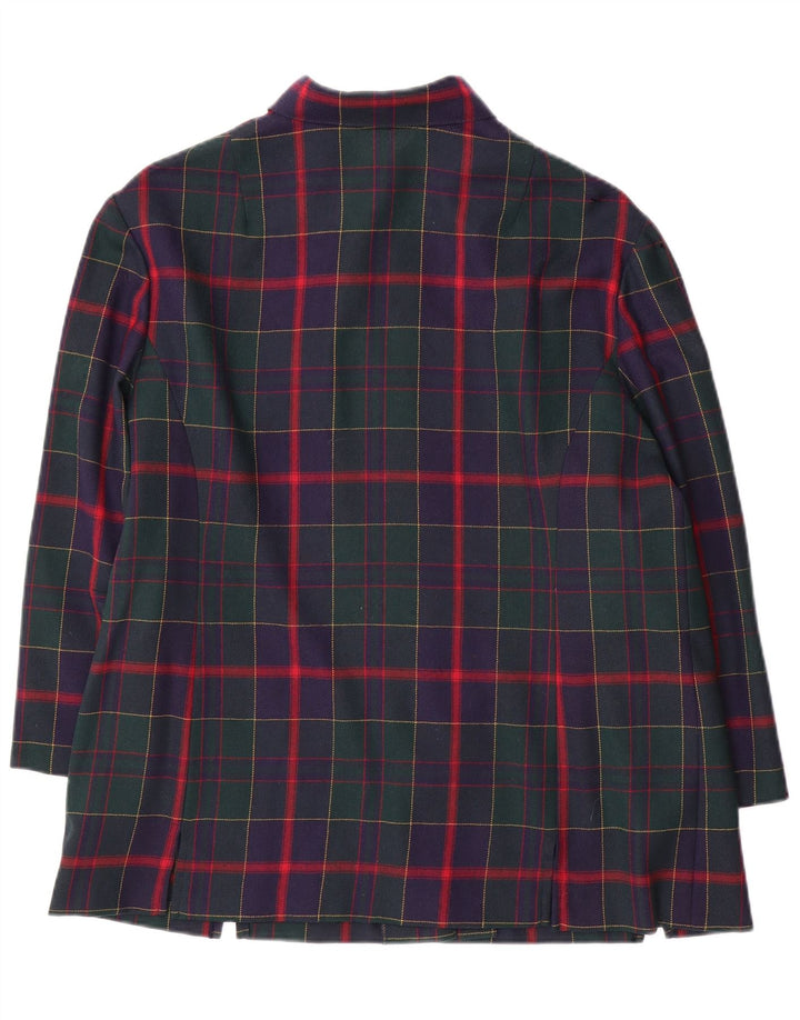 MARKWALD Giacca blazer da donna con maniche a 3/4 e 7 bottoni UK 18 XL blu navy a quadri