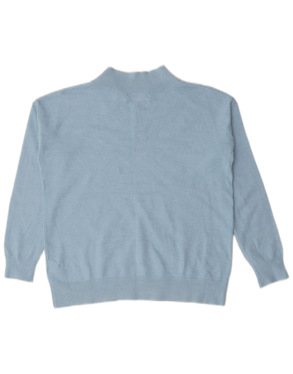 Maglione oversize con scollo a V da donna Marks & Spencer UK 6 XS blu viscosa