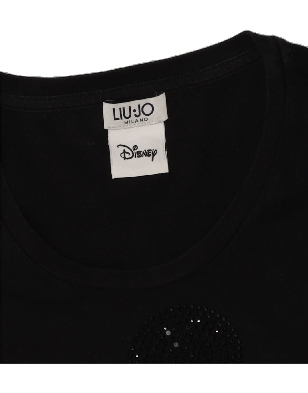 LIU JO Womens Mickey Mouse Graphic T-Shirt Top UK 12 Medium Black Vintage Liu Jo and Second-Hand Liu Jo from Messina Hembry 