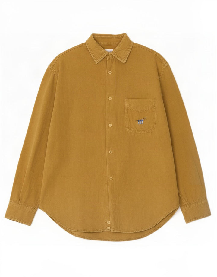 Camicia da uomo in velluto a coste Henry Cottons taglia 38 15 medio kaki