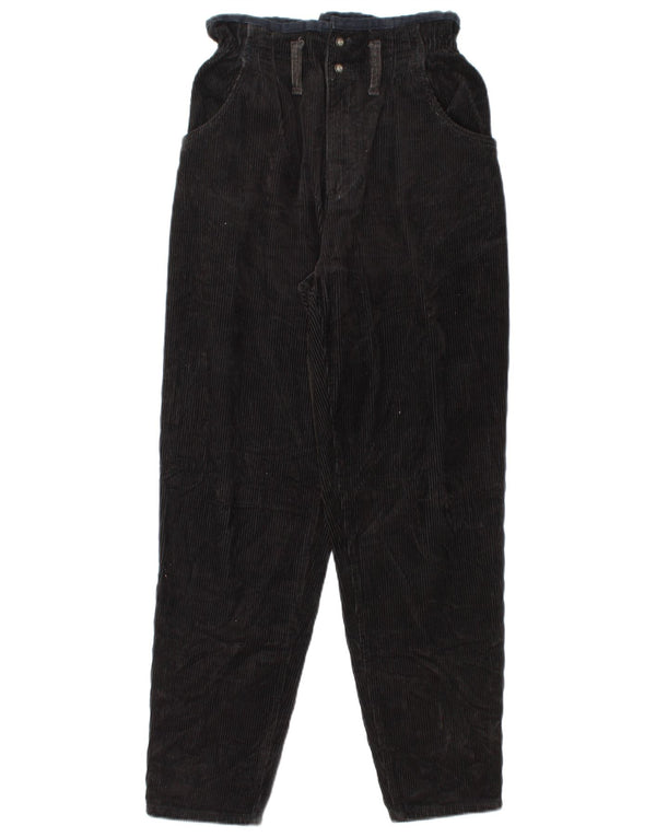 Pantaloni vintage da donna in velluto a coste affusolati W29 L28 in cotone nero